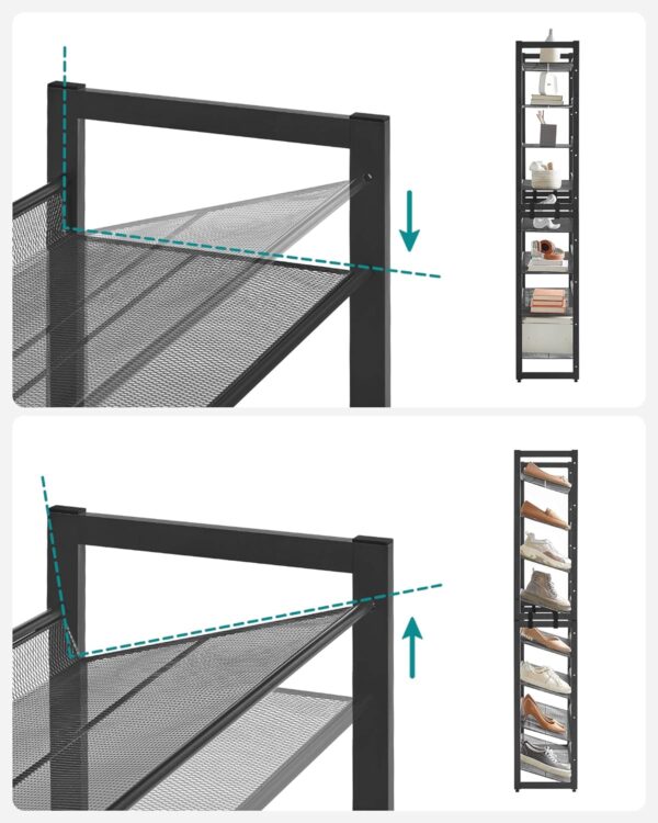 Stackable-Shoe-Storage-Shelf-Metal-Shoe-Rack5.jpg Stackable Shoe Rack Storage Shelf Metal Shoe Rack Black