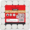 Tea Lights Candles Long Burning 4 Hour 100 Pack White Candles