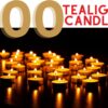 Tea Lights Candles Long Burning 4 Hour 100 Pack White Candles