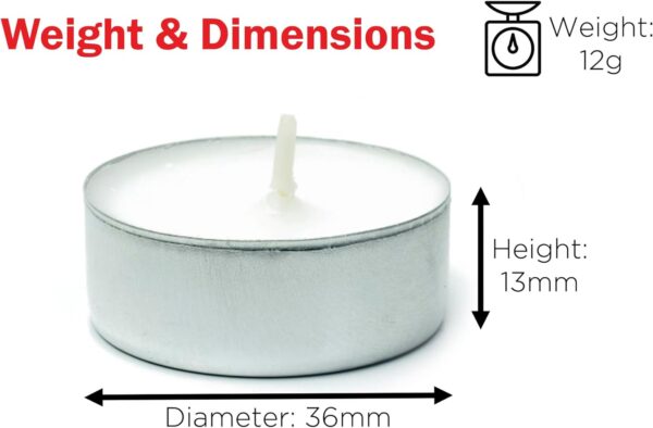 Tea Lights Candles Long Burning 4 Hour 100 Pack White Candles