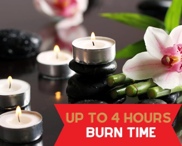 Tea Lights Candles Long Burning 4 Hour 100 Pack White Candles