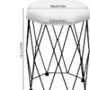 Dressing Table Stool, Vanity Stool Makeup Stool, Velvet Upholstered Seat, Metal Frame,