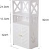 3 Tier Bathroom Storage Cabinet Floor Standing Display Cabinet Home Storage Furniture Organizer Unit for Office Living Room Kitchen Entryway White (3 Tier)