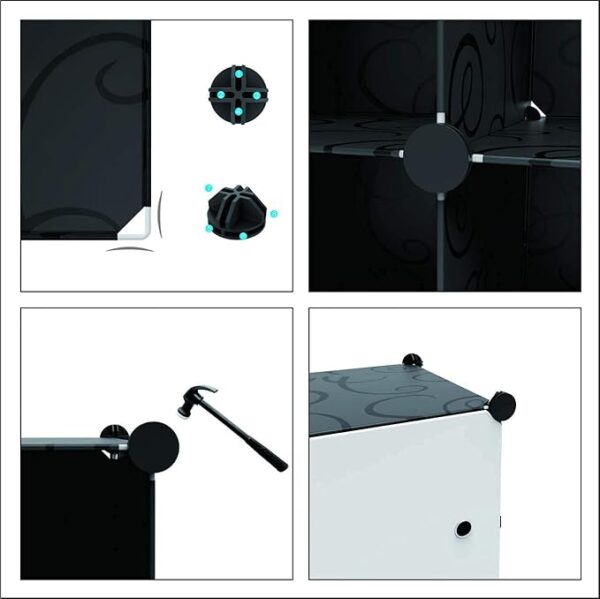 WBB6.jpg Portable Wardrobe Foldable Closet with 20 Clothes Storage Organizer Shelf with Clothes Hanging Rails for Bedroom