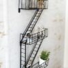 Wall Shelf, Fun Shelving, Fire Escape Look Floating Shelf Unit, Black Display Storage