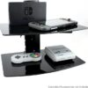Tempered Black Glass Floating Shelf Wall Mount For Consoles/DVD players/TV Accessories