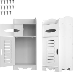 WW1.jpg FS Bathroom Floor Cabinet 60X26X26cm Bathroom Storage Units With Open Storage Shelf Cupboard Free Standing Wooden Cabinet Storage Unit for Bedroom