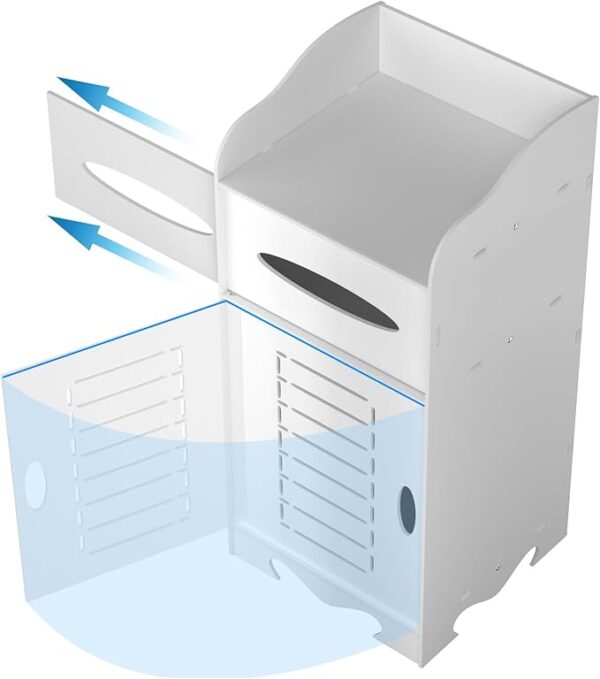 FS Bathroom Floor Cabinet 60X26X26cm Bathroom Storage Units With Open Storage Shelf Cupboard Free Standing Wooden Cabinet Storage Unit for Bedroom