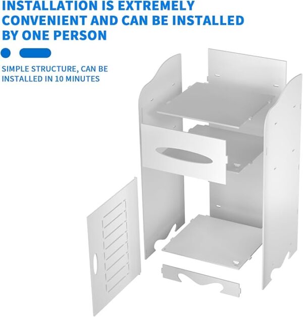 FS Bathroom Floor Cabinet 60X26X26cm Bathroom Storage Units With Open Storage Shelf Cupboard Free Standing Wooden Cabinet Storage Unit for Bedroom