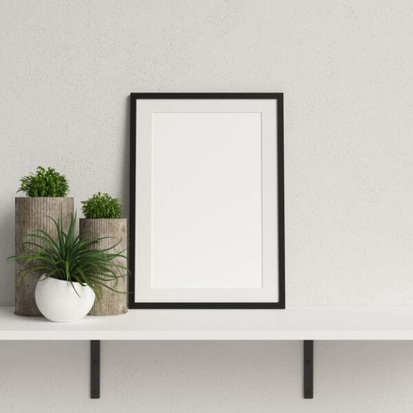 Black A1 Poster Frame with White A2 Mount Wall Hanging Mount Poster With Shatter Proof Perspex Sheets