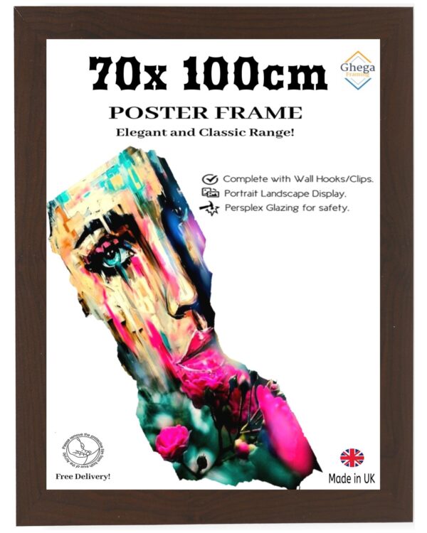 Multi Color 70cm x 100cm Poster Frame Portrait Landscape Display with high quality MDF Wood