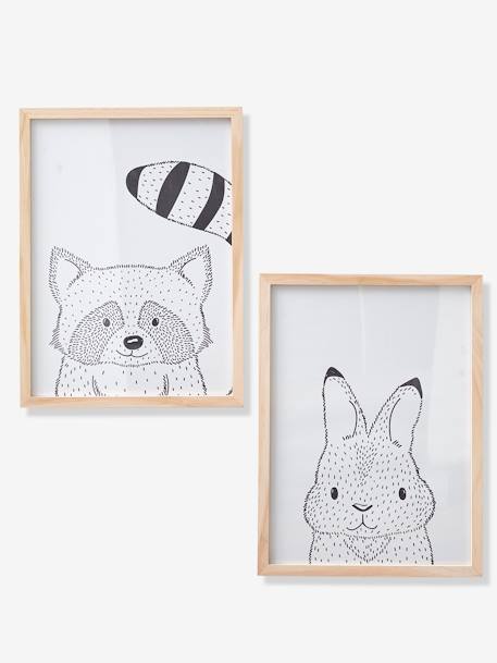 Set Of 2 | A4 (21 x 29.7 cm) | Black, White, Oak MDF Wooden Frame | Without Mount