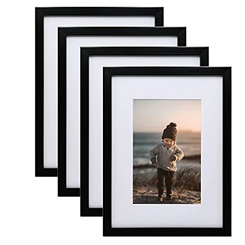 Pack of 4 | A1 Size Frames | Black, White, Oak MDF Wooden Frame | Without Mount