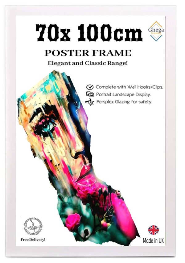 Multi Color 70cm x 100cm Poster Frame Portrait Landscape Display with high quality MDF Wood